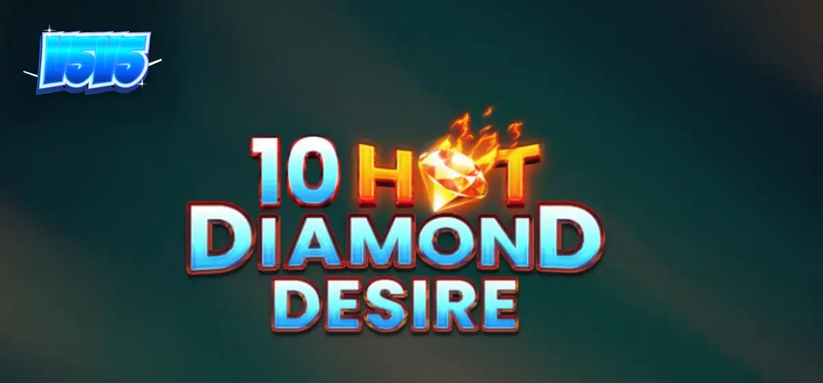 Interface brilhante e neon do slot 10 Hot Diamond Desire com símbolos de frutas e diamantes.